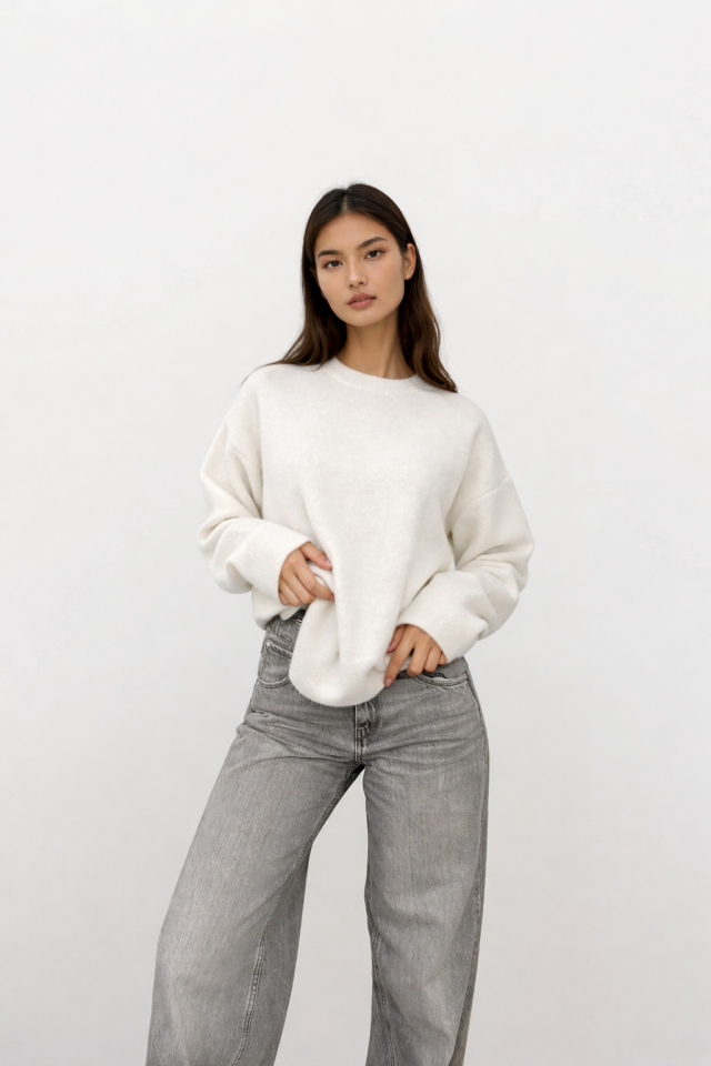 Oversize Kazak Beyaz - STD