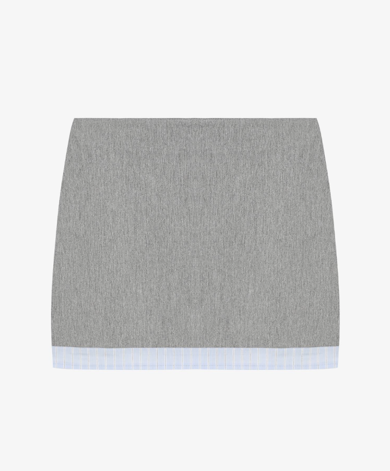 Match Detaylı Mini Etek Gri - M